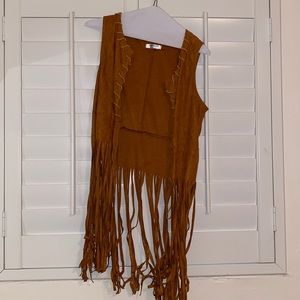 Fringed suede vest